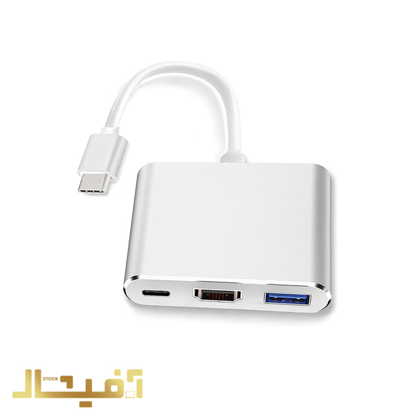 مبدل هاب تایپ C به HDMI -UBS3-USB-C مدل کالا Balck and yellow